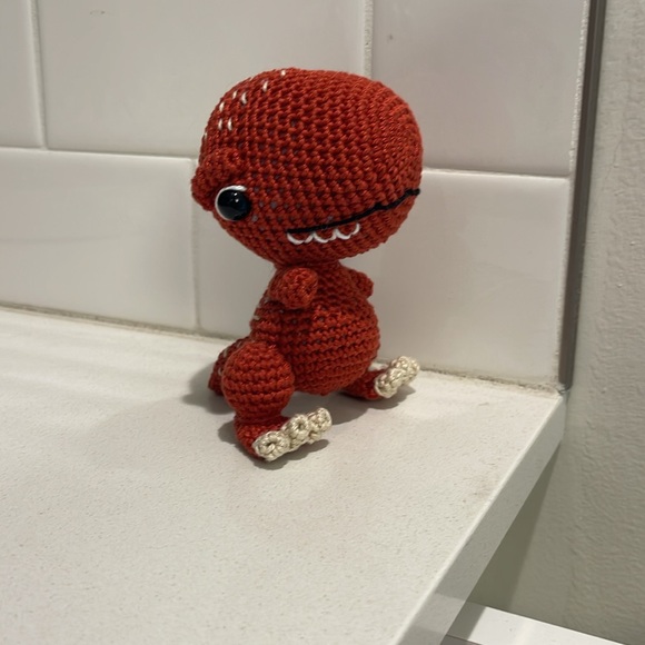 Handcrafted Tyrannosaurus Rex T-Rex Dinosaur Decor Amigurui Crochet Figure Toy - Picture 3 of 12